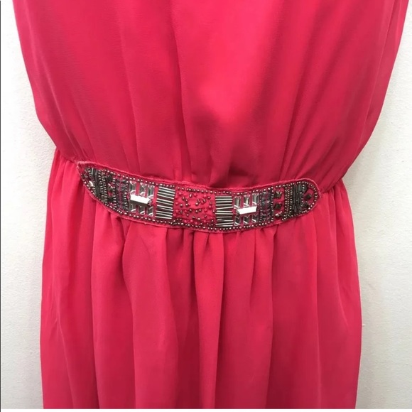 Zara TRF Women Maxi Dress Strapless Hot Pink Beaded S - Picture 9 of 11